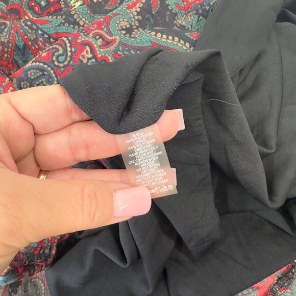 Tommy Hilfiger Women Paisley Print Long Sleeve Dress Keyhole Back Lined Size 18 - Picture 3 of 13